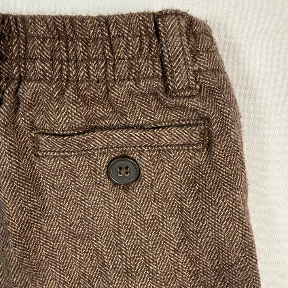 GYMBOREE‎ Baby Brown Herringbone Woven Pants 6-12 Months Classic Tailored Style
